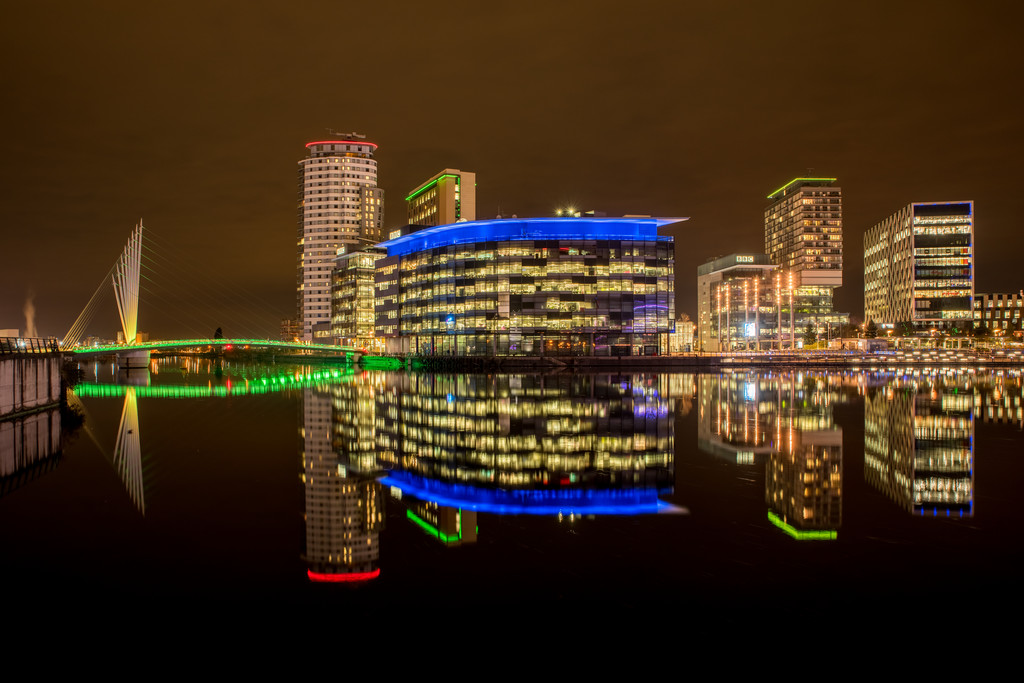 MediaCityUK at night